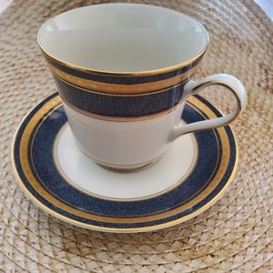 Mikasa Grande Ivory Imperal Lapis China Tea Coffee Cup and Saucer Set